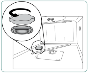 This is the salt reservoir maintenance graphic for the SciCan Hydrim C61W G4. 