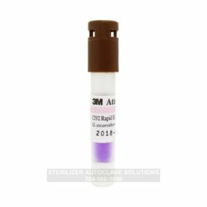 This is a 3M™ Attest™ Rapid Steam Biological Indicator Brown Cap 1292.