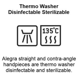 This handpiece is Thermo washer disinfectable sterilizable.