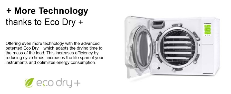 The W&H Lexa Plus offers more technology with its Eco Dry + adaptive drying technology.