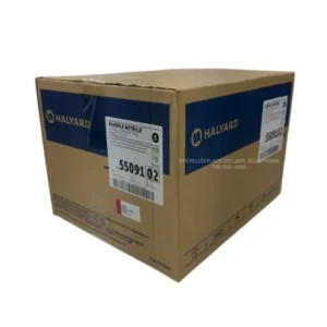 A case of 200 pairs of small halyard purple nitrile sterile exam gloves 55091.