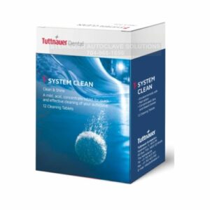 This is a box of Tuttnauer T-System Clean Cleaning Tablets OEM TSC.