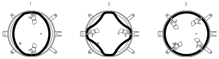This is the door gasket replacement instructional graphic for the Tuttnauer 2540MKA.