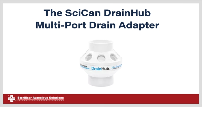 This thumbnail shows that this blog goes over the SciCan DrainHub Multi-Port Drain Adapter.