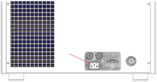 This is the Tuttnauer T-Top power socket location graphic.