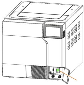 This is the Tuttnauer T-Top power switch location graphic.