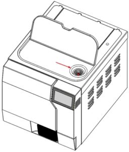 This is the reservoir location on the Tuttnauer T-Top.
