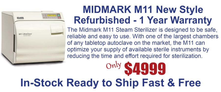 Refurbished Midmark M11 New Style with a 1 Year Parts & Labor Warranty only $4999