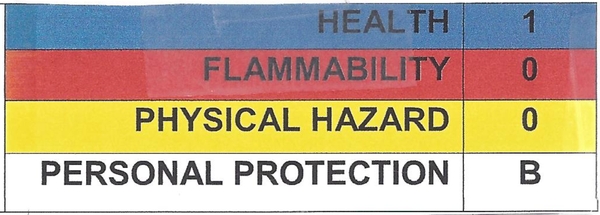 This is the hazard rating graphic for Sunzyme Odor Control.