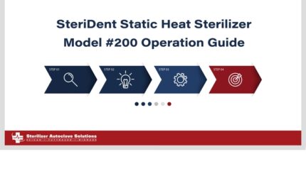 This is the SteriDent Static Heat Sterilizer Model #200 Operation Guide.