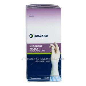 This is a box of size 8.0 HALYARD Neoprene Micro Powder-Free Sterile Surgical Gloves.