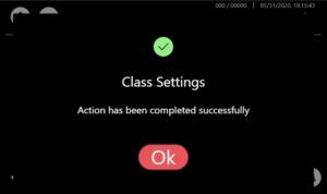 This is the confirmation screen for the Tuttnauer T-Edge 11S class selection