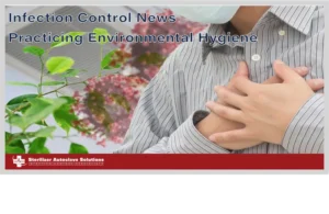 This is the thumbnail graphic for the infection control news article that goes over practicing environmental hygiene.