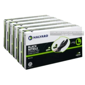 This is 5 boxes of 100 Large Black Nitrile Exam Gloves 49442
