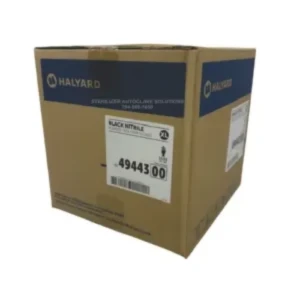 This is a case of 1000 X-Large Black Nitrile Exam Gloves 49443