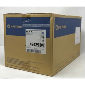 This is a case of 1000 X-Small Black Nitrile Exam Gloves 49439