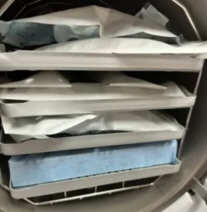 This graphic shows an overpacked autoclave chamber.