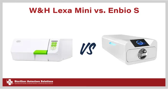 This is the thumbnail graphic that shows the title of the article, "W&H Lexa Mini vs Enbio S."