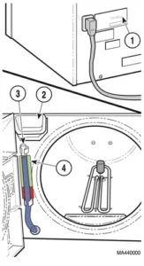 This is the water reservoir and serial number location on the Midmark M9 Old Style autoclave.