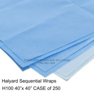 HALYARD Sequential H100 Sterilization Wraps CASE of 250 40" x 40" wraps