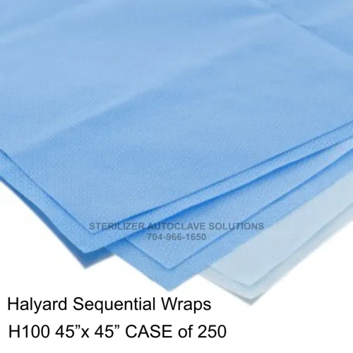 HALYARD 10745 Sequential H100 Sterilization Wraps CASE of 250 45" x 45" wraps
