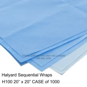 HALYARD 37050 Sequential H100 Sterilization Wraps CASE of 1000 20" x 20" wraps
