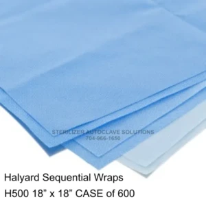 HALYARD Sequential H500 Sterilization Wraps CASE of 600 18" x 18" wraps
