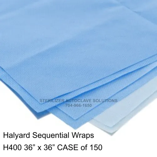 HALYARD Sequential H400 Sterilization Wraps CASE of 150 36" x 36" wraps