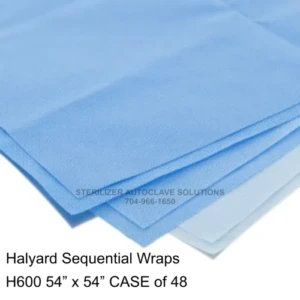 HALYARD Sequential H600 Sterilization Wraps CASE of 48 54" x 54” wraps