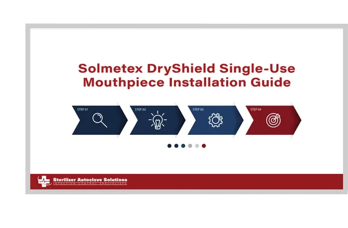 This is the Solmetex DryShield Single-Use Mouthpiece Installation Guide.