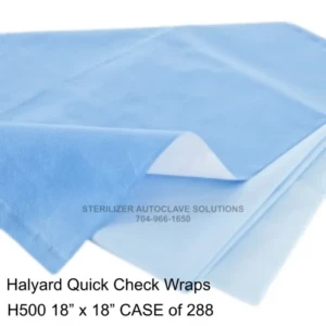 Halyard Quick Check Sterilization Wraps H500 CASE of 288 18" x 18" wraps 34180