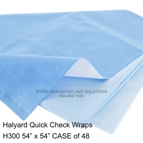 Halyard Quick Check Sterilization Wraps H300 CASE of 48 54" x 54" wraps 34182