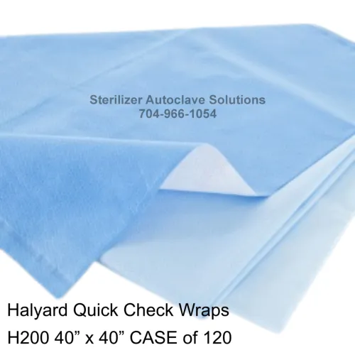 Halyard Quick Check Sterilization Wraps H200 CASE of 120 40" x 40" wraps.