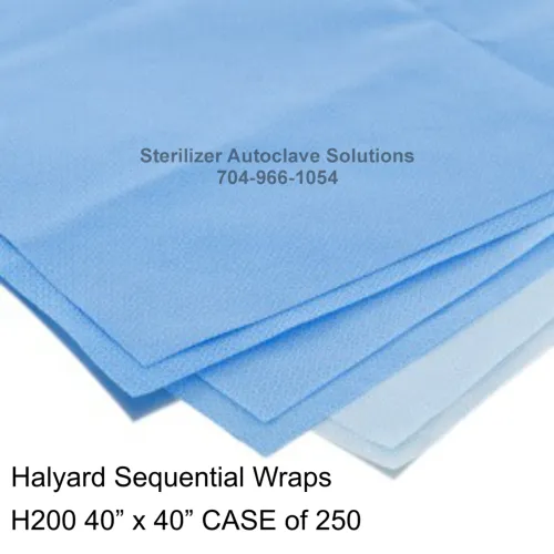 HALYARD Sequential H200 Sterilization Wraps CASE of 250 40" x 40" wraps