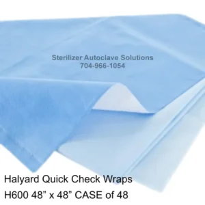 Halyard Quick Check Sterilization Wraps H600 CASE of 48 48" x 48" wraps 34147