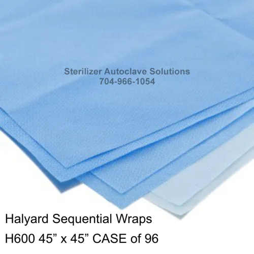 HALYARD Sequential H600 Sterilization Wraps CASE of 96 45" x 45” wraps