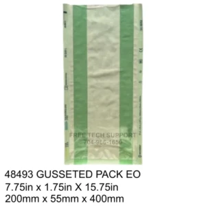 Gusseted single pouch of 48493 single use Halyard Heat Seal Paper Sterilization film for EO.