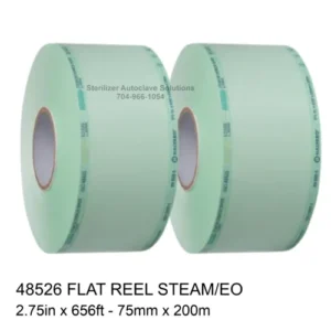 2 flat reel of 48526 single use Halyard Paper Film Sterilization pouch film.