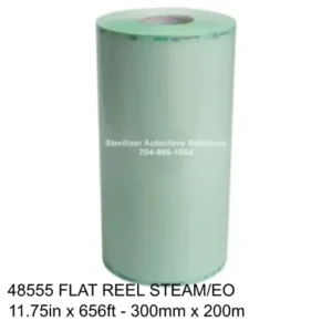 Flat reel of 48555 single use Halyard Paper Film Sterilization pouch film.