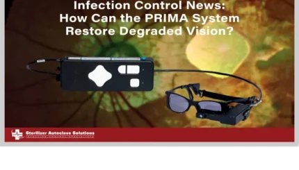 This is a thumbnail graphic for a blog titled: "Infection Control News: How Can the PRIMA System Restore Degraded Vision?"
