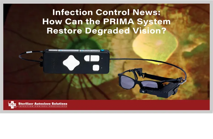 This is a thumbnail graphic for a blog titled: "Infection Control News: How Can the PRIMA System Restore Degraded Vision?"