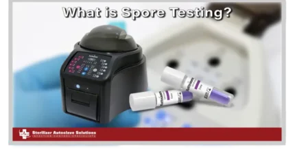 This is a graphic showing a Tuttnauer BioNova incubator and biological indicators with text.