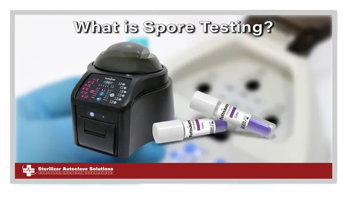 This is a graphic showing a Tuttnauer BioNova incubator and biological indicators with text.