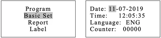 This is the basic setup menu on the Flight Clave23+
