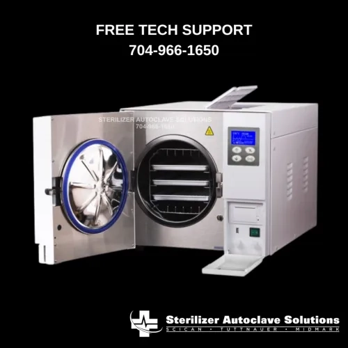 Flight Dental Systems Clave23+ Sterilizer Autoclave showing everything open