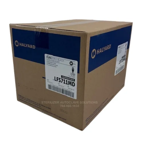 1000 Medium Halyard PureZero Black Nitrile Exam Gloves LFS711MD