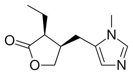 This is a chemical diagram for Pilocarpine.