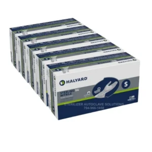 These are 5 boxes of 250 Small Halyard STERLING SG* Nitrile Exam Gloves 41658