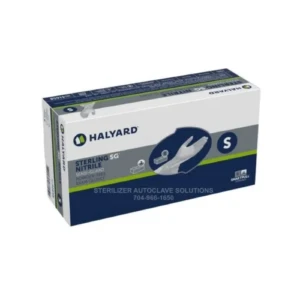 This is a box of Small Halyard STERLING SG* Nitrile Exam Gloves 41658