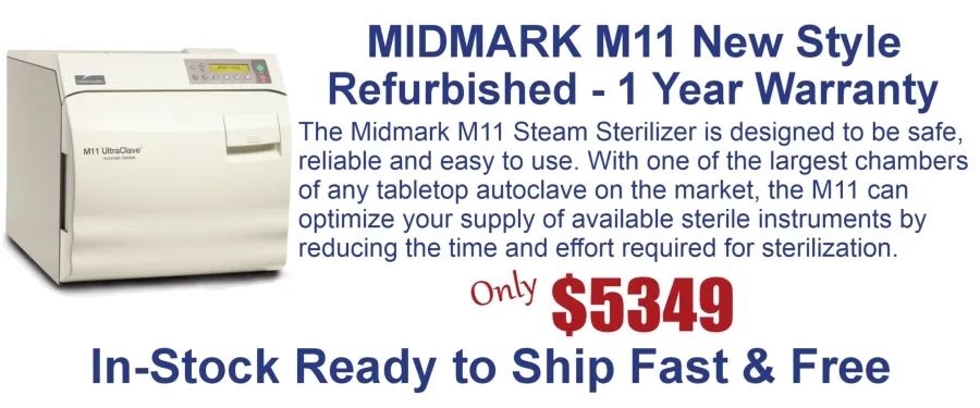 Refurbished Midmark M11 New Style with a 1 Year Parts & Labor Warranty only $5349